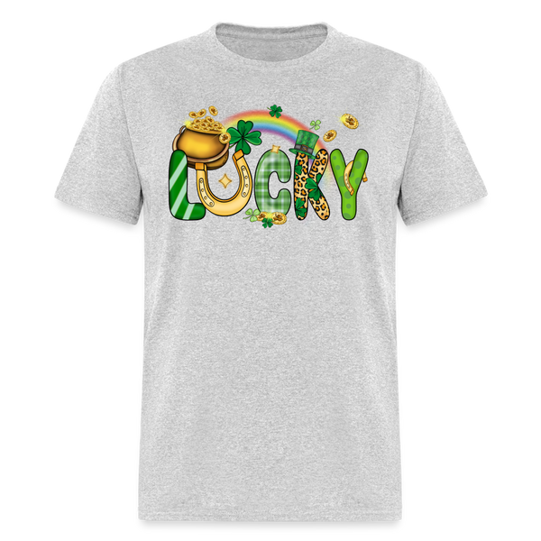 60111 Lucky Rainbow Pot Of Gold TSHIRT - heather gray