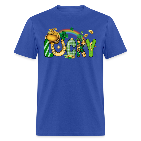 60111 Lucky Rainbow Pot Of Gold TSHIRT - royal blue