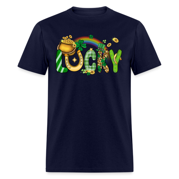 60111 Lucky Rainbow Pot Of Gold TSHIRT - navy