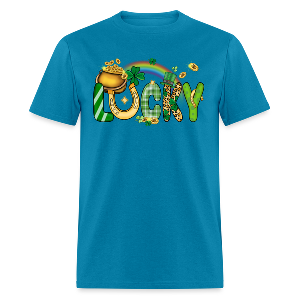 60111 Lucky Rainbow Pot Of Gold TSHIRT - turquoise