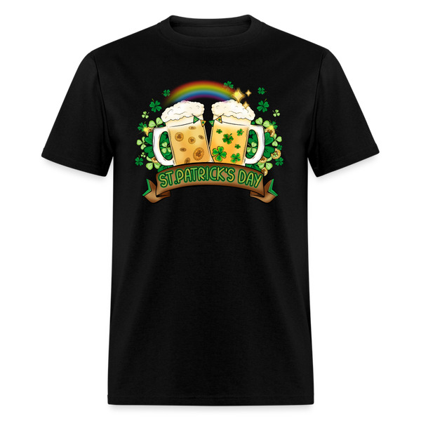 60112 Happy St Patricks Day Beer Banner TSHIRT - black
