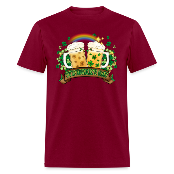 60112 Happy St Patricks Day Beer Banner TSHIRT - burgundy