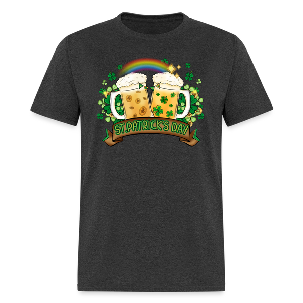 60112 Happy St Patricks Day Beer Banner TSHIRT - heather black