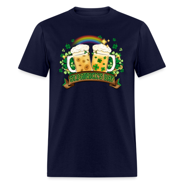 60112 Happy St Patricks Day Beer Banner TSHIRT - navy