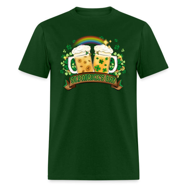 60112 Happy St Patricks Day Beer Banner TSHIRT - forest green