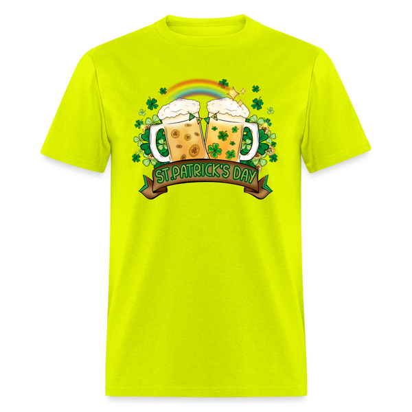 60112 Happy St Patricks Day Beer Banner TSHIRT - safety green
