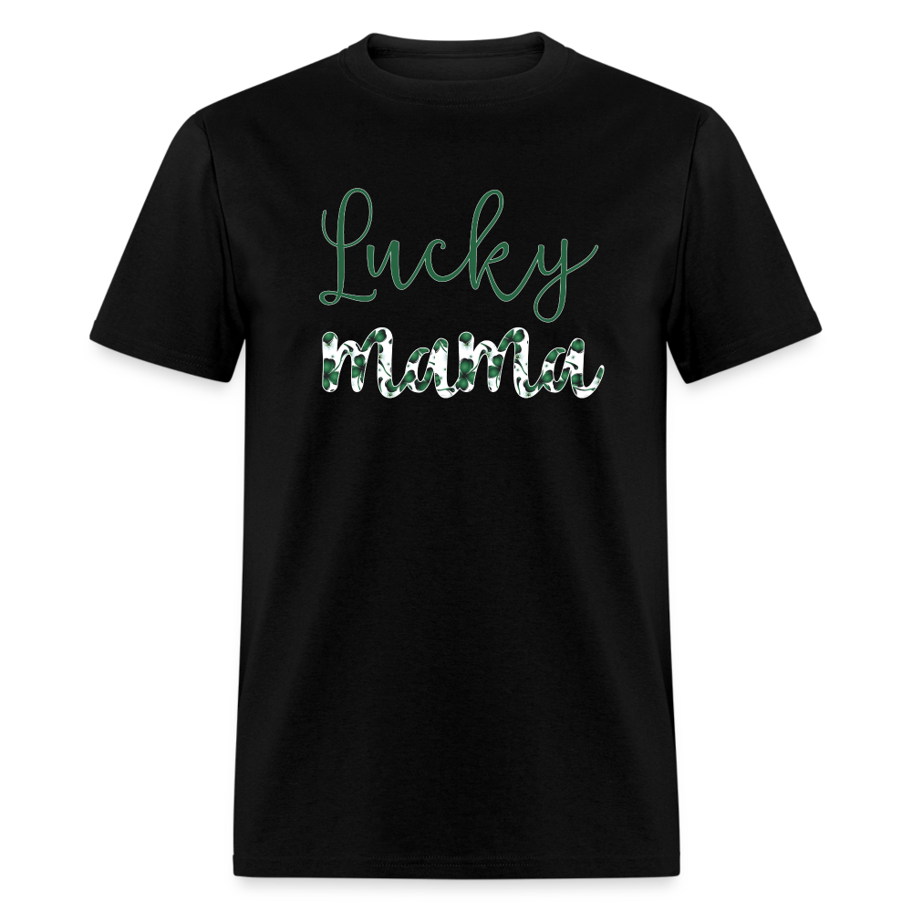 8139 4 Leaf Clovers Lucky Mama POD TSHIRT - black