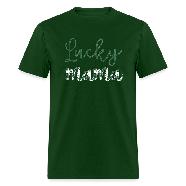 8139 4 Leaf Clovers Lucky Mama POD TSHIRT - forest green