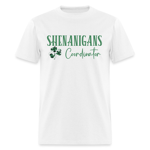 8139 4 Leaf Clovers Shenanigans Coordinator POD TSHIRT - white