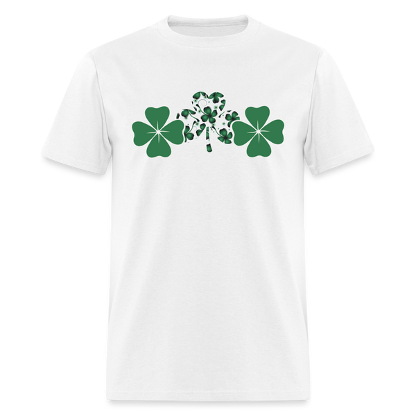 8139 4 Leaf Clovers Triple Shamrocks POD TSHIRT - white