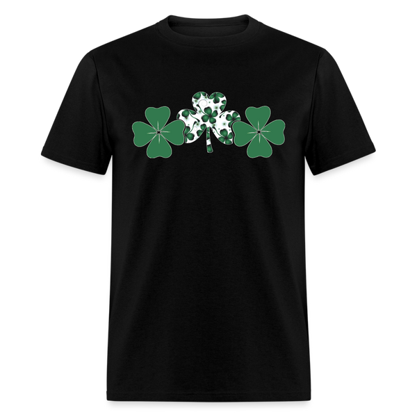 8139 4 Leaf Clovers Triple Shamrocks POD TSHIRT - black