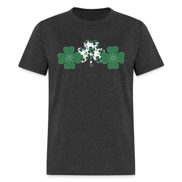 8139 4 Leaf Clovers Triple Shamrocks POD TSHIRT - heather black