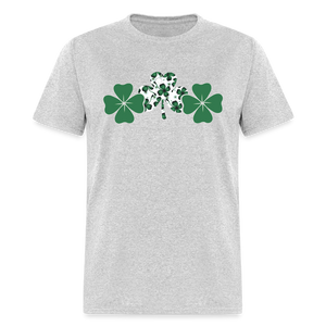 8139 4 Leaf Clovers Triple Shamrocks POD TSHIRT - heather gray