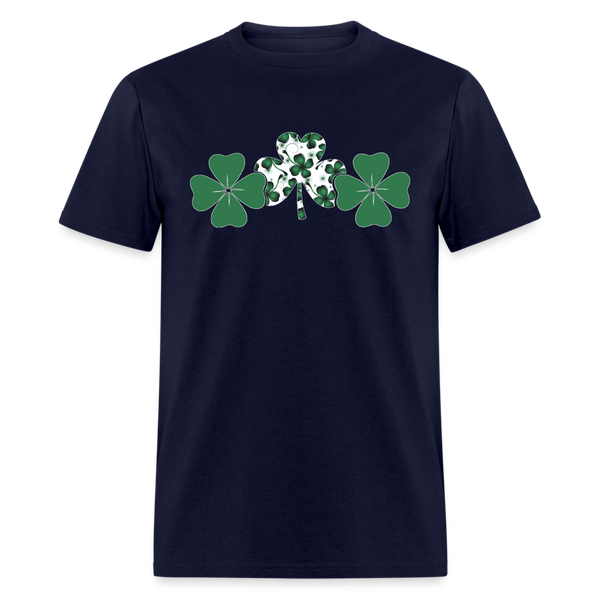 8139 4 Leaf Clovers Triple Shamrocks POD TSHIRT - navy