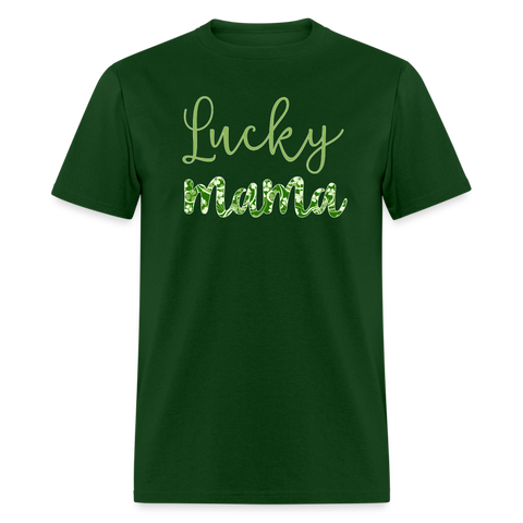 8140 Emerald Garden Lucky Mama POD TSHIRT - forest green