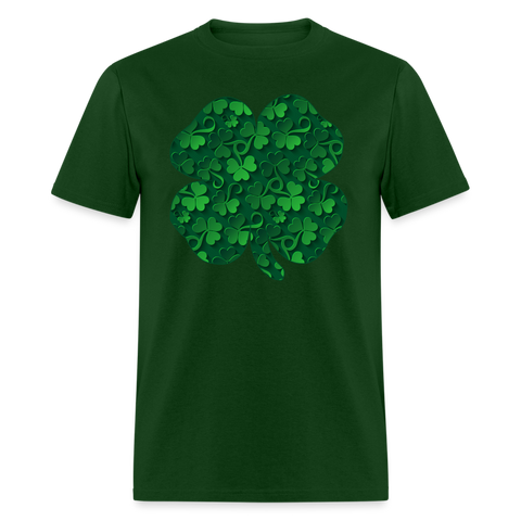 8141 Lucky 3D Shamrock POD TSHIRT - forest green