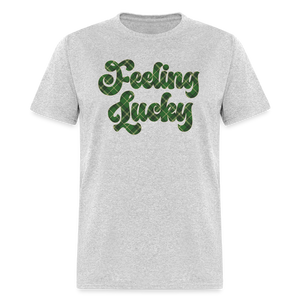 8142 Irish Plaid Feeling Lucky POD TSHIRT - heather gray