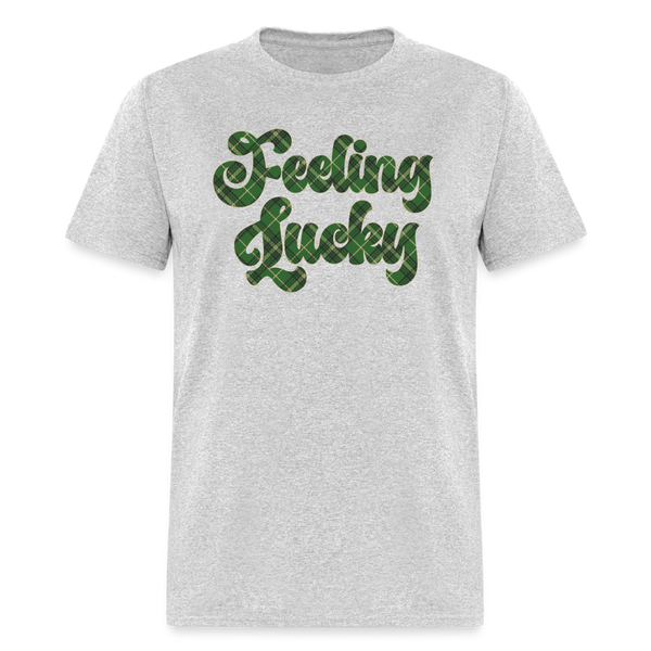 8142 Irish Plaid Feeling Lucky POD TSHIRT - heather gray