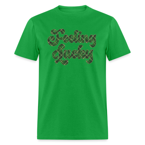 8142 Irish Plaid Feeling Lucky POD TSHIRT - bright green