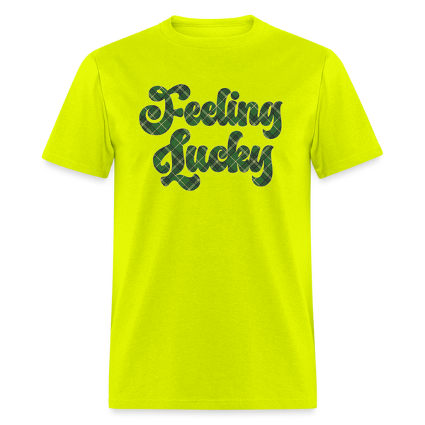 8142 Irish Plaid Feeling Lucky POD TSHIRT - safety green