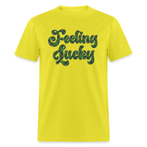 8142 Irish Plaid Feeling Lucky POD TSHIRT - yellow