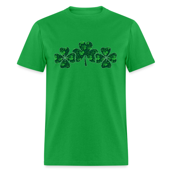 8141 Lucky 3D Triple Shamrocks - Same POD TSHIRT - bright green