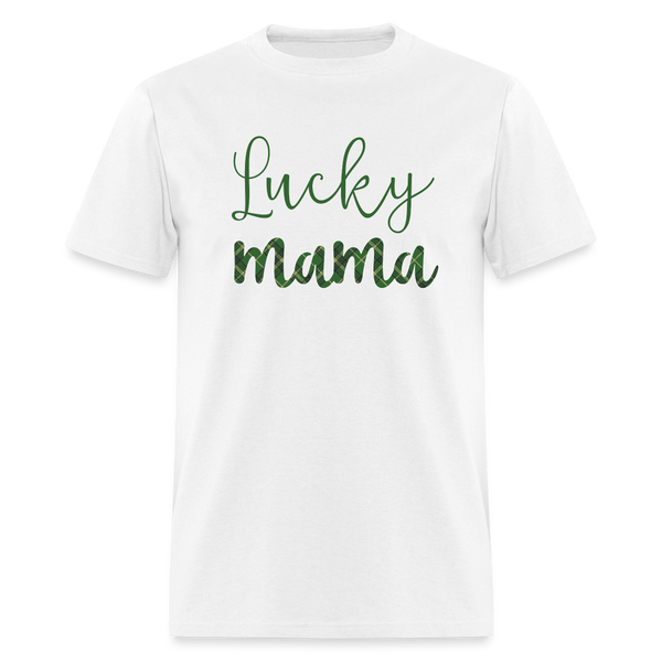 8142 Irish Plaid Lucky Mama POD TSHIRT - white