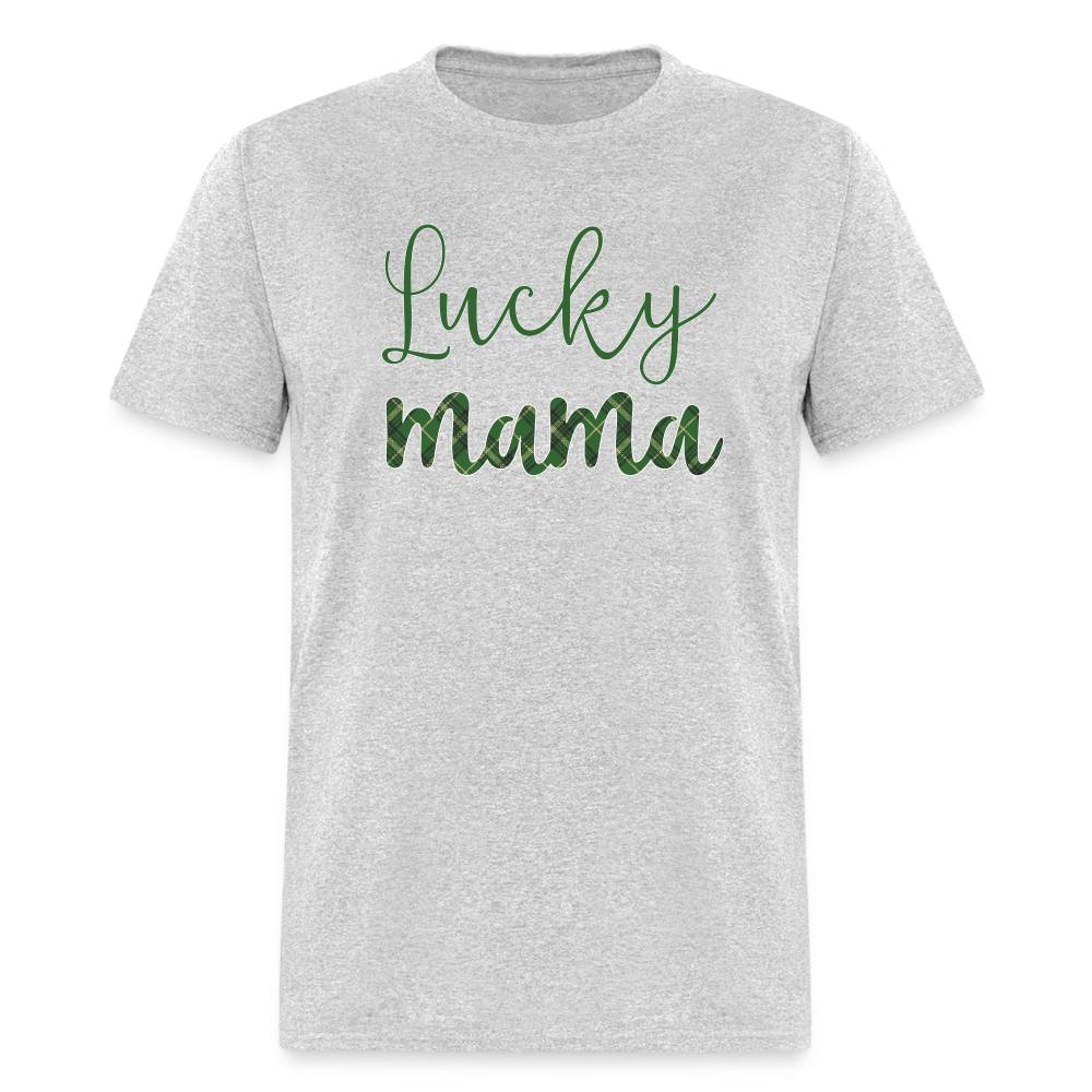 8142 Irish Plaid Lucky Mama POD TSHIRT - heather gray