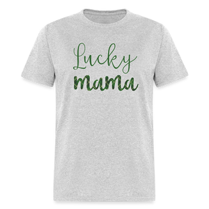 8142 Irish Plaid Lucky Mama POD TSHIRT - heather gray