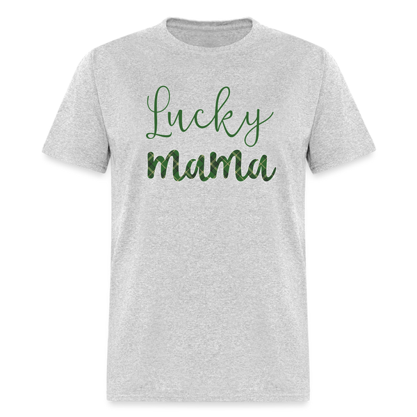 8142 Irish Plaid Lucky Mama POD TSHIRT - heather gray