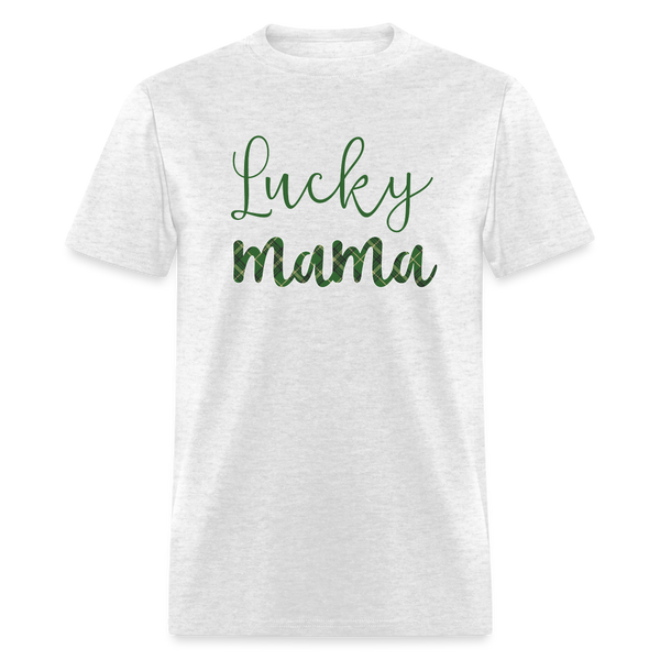 8142 Irish Plaid Lucky Mama POD TSHIRT - light heather gray