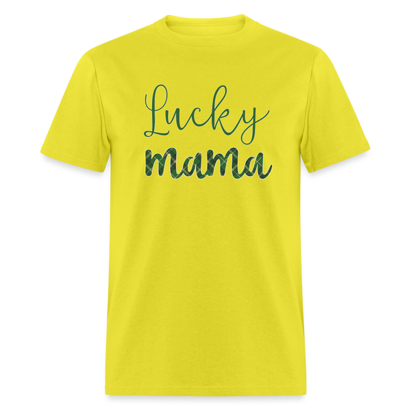 8142 Irish Plaid Lucky Mama POD TSHIRT - yellow