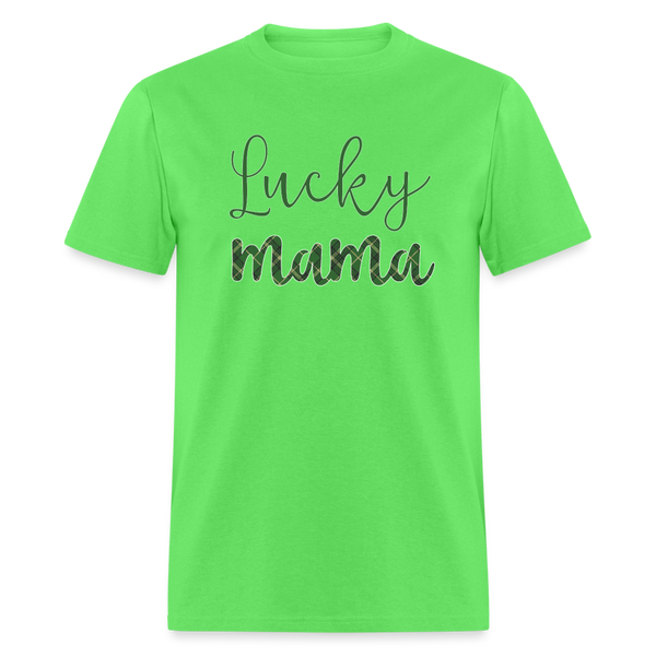 8142 Irish Plaid Lucky Mama POD TSHIRT - kiwi