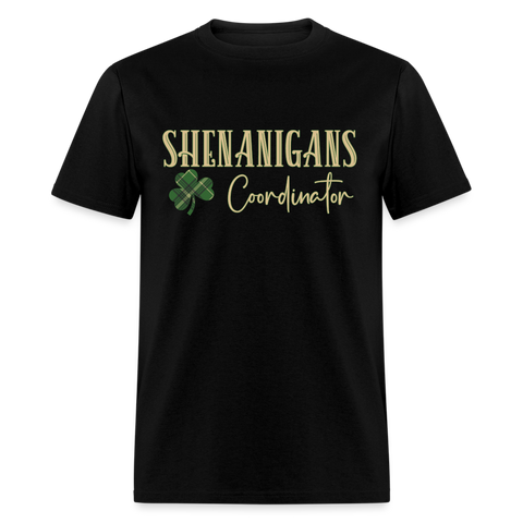 8142 Irish Plaid Shenanigans Coordinator POD TSHIRT - black