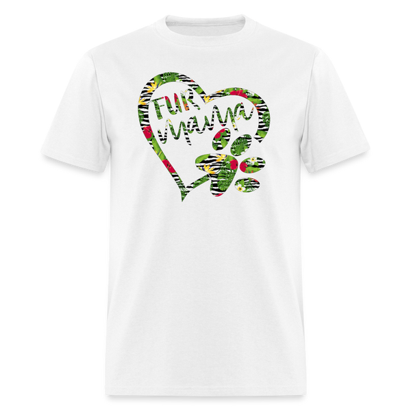 8166 Zebras in Bloom Fur Mama TSHIRT - white