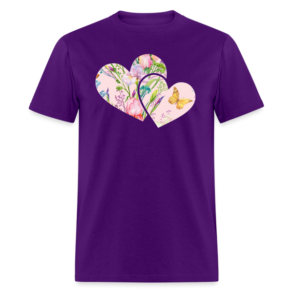 8391 Iris' Spring Garden Double Heart POD TSHIRT - purple