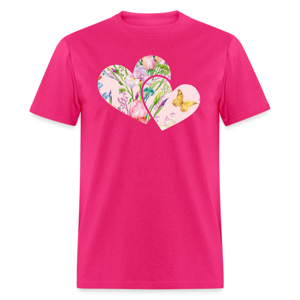 8391 Iris' Spring Garden Double Heart POD TSHIRT - fuchsia