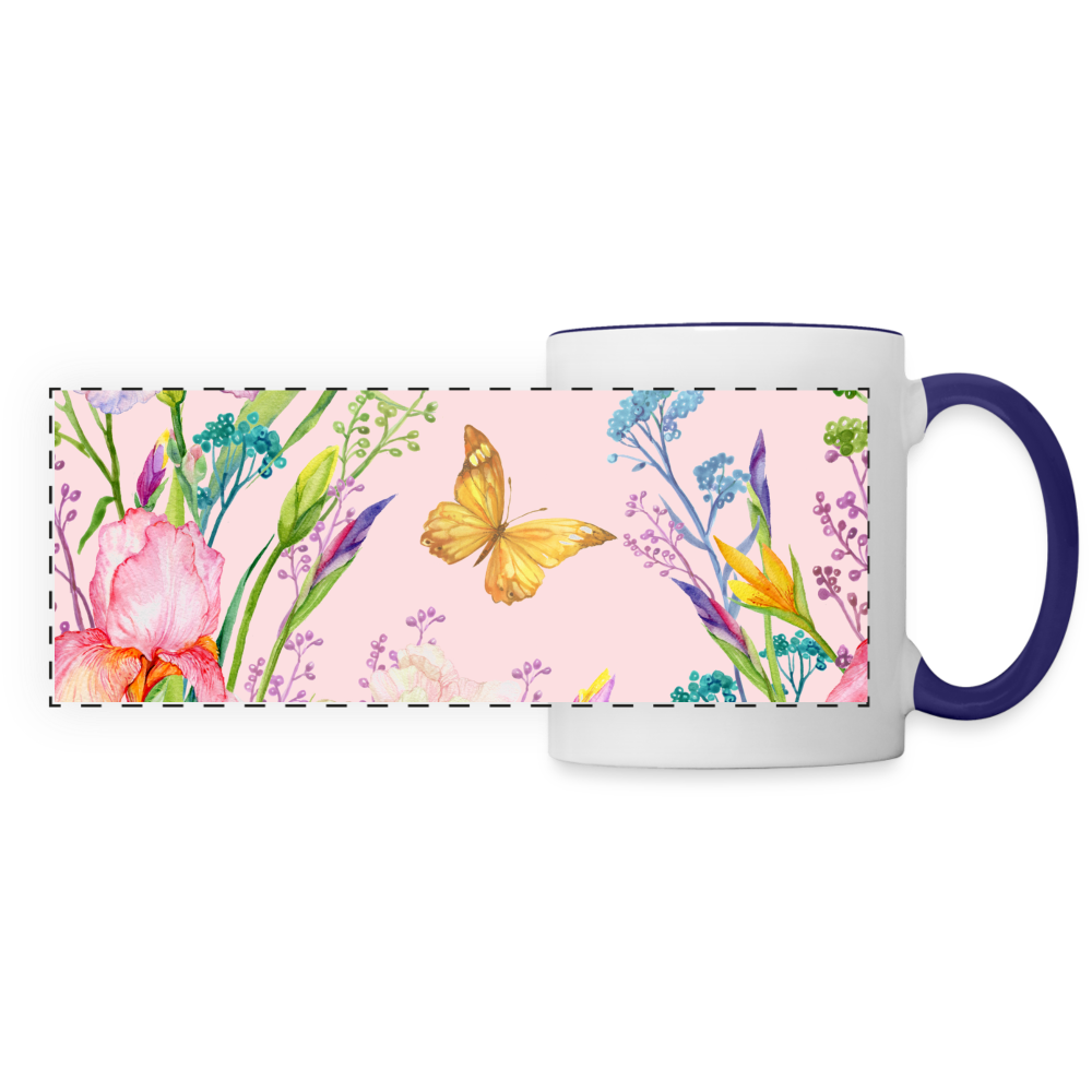 8391 Iris' Spring Garden POD MUG - white/cobalt blue