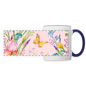 8391 Iris' Spring Garden POD MUG - white/cobalt blue