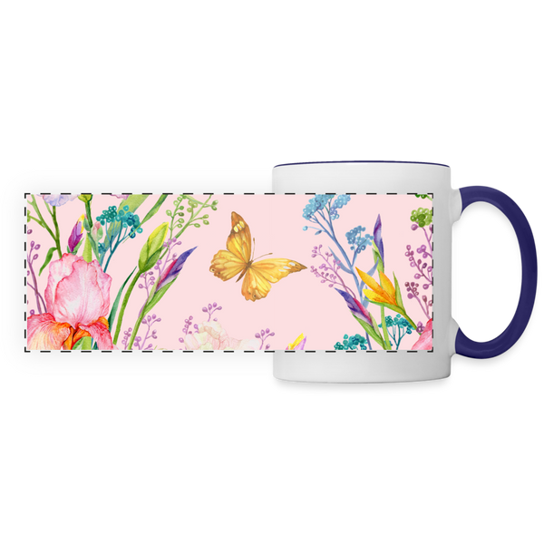 8391 Iris' Spring Garden POD MUG - white/cobalt blue