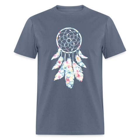 8387 Sherri's Pansy Watercolor Dreamcatcher POD TSHIRT - denim