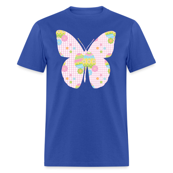 8149 Pink Plaid Easter Butterfly POD TSHIRT - royal blue