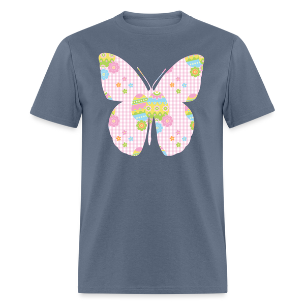 8149 Pink Plaid Easter Butterfly POD TSHIRT - denim