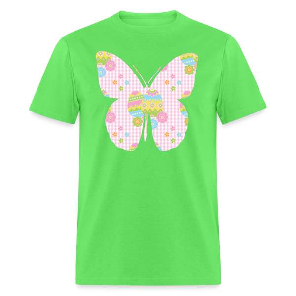 8149 Pink Plaid Easter Butterfly POD TSHIRT - kiwi