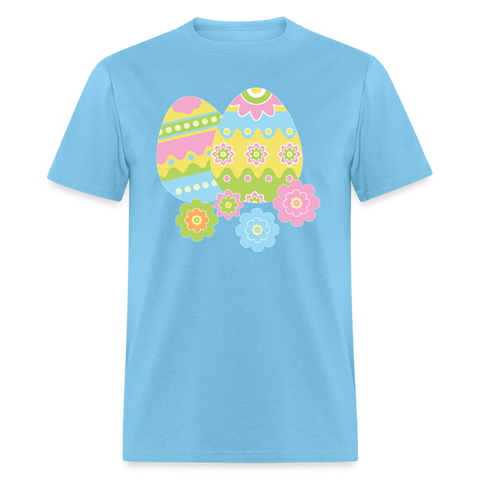 8149 Pink Plaid Easter Image POD TSHIRT - aquatic blue