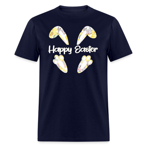 8153 EggStra Cute Happy Easter Ears & Feet POD TSHIRT - navy