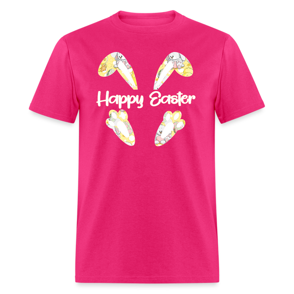 8153 EggStra Cute Happy Easter Ears & Feet POD TSHIRT - fuchsia