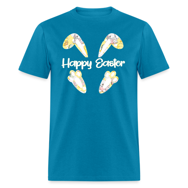 8153 EggStra Cute Happy Easter Ears & Feet POD TSHIRT - turquoise