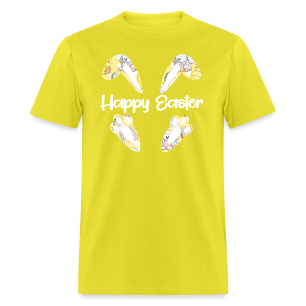 8153 EggStra Cute Happy Easter Ears & Feet POD TSHIRT - yellow