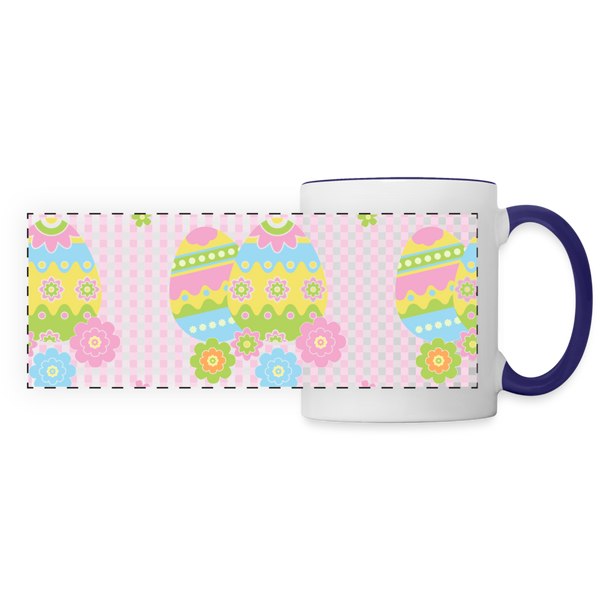 8149 Pink Plaid Easter POD MUG - white/cobalt blue